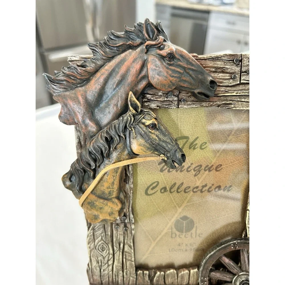 The Unique Collection 3D‎ Horse Western Cowboy Country Picture Frame 4x6 Photos